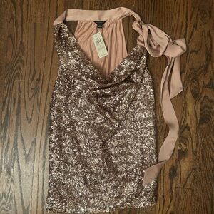 Ann Taylor sequin top NWT mocha neutral